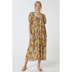 Anthropologie SUNDRY Retro Floral Maxi Dress size 1 (Small)